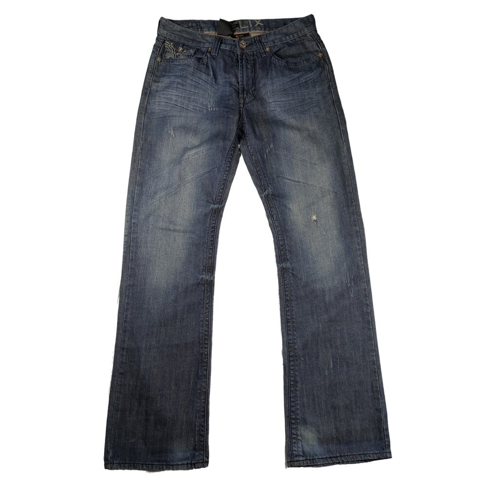Helix Boot Cut Men's Jeans with Embroidered Pockets Size 34/34